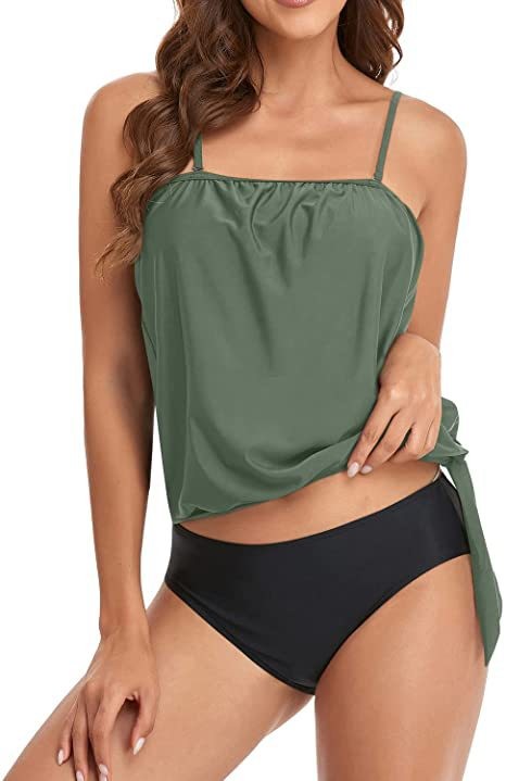 Tops - Tankini Wanita, Bikini Crop Top Tali
