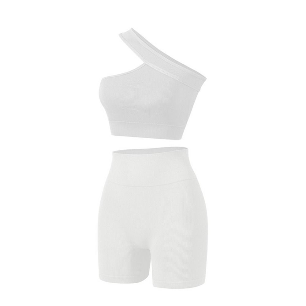 Seamless Ribbed Workout Tank Top - 2Pcs Set Olahraga Wanita Nyaman Tanpa