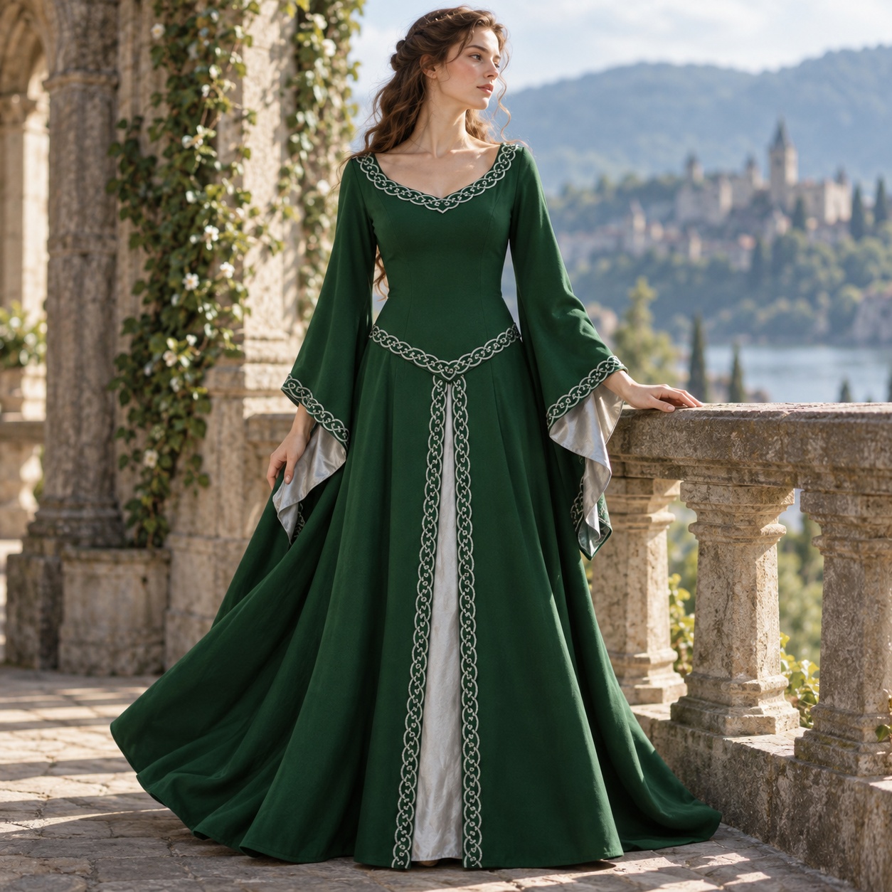Dresses - Gaun retro lengan panjang, berkerah bulat,