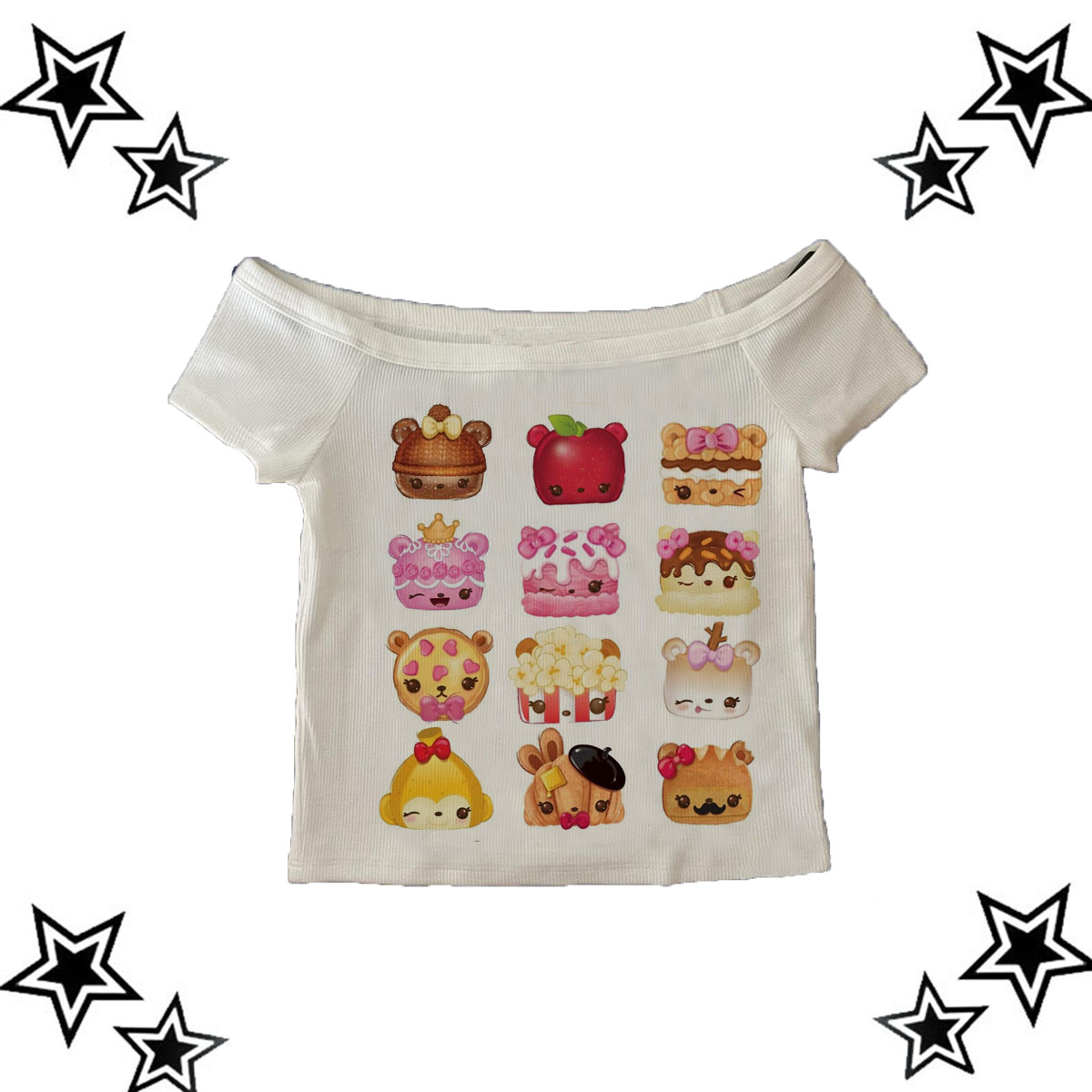 Y2K Graphic Baby Tee Crop - Baju Y2K Estetis Vintage Streetwear Wanita,