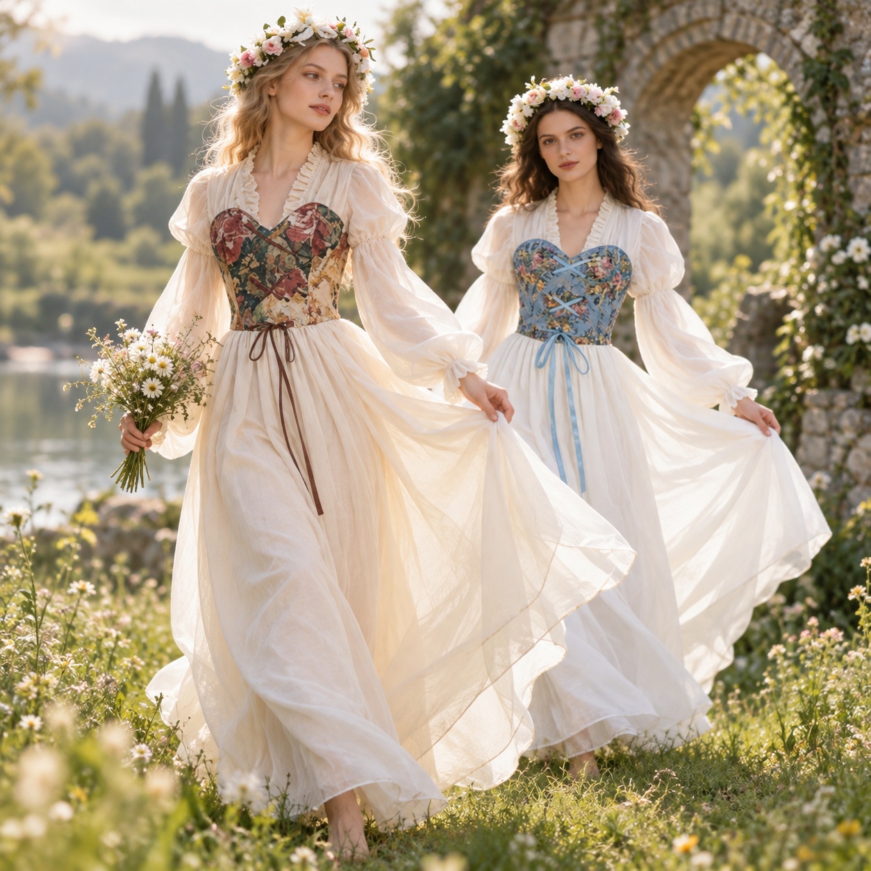 Dresses - Gaun Korset Bergaya Renaisans dengan Potongan