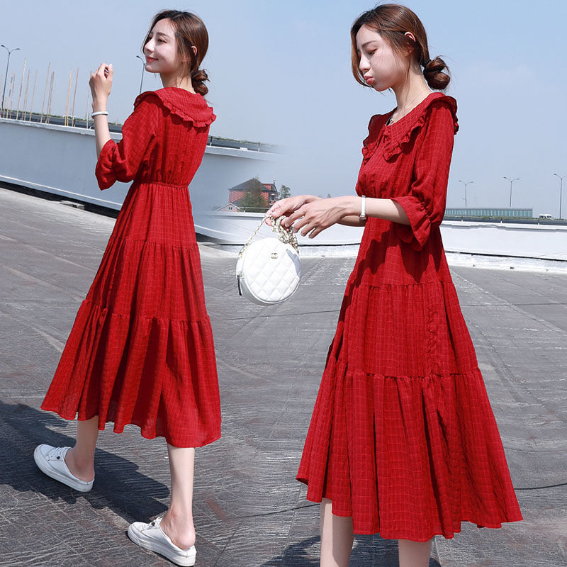 Gaun Ringan Musim Panas Lengan - French Vintage Floral Midi Dress ulasan dan harga