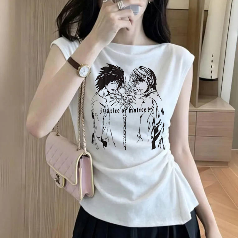 Death Note Gothic Grunge Crop  - Y2K Graphic Baby Tee Crop ulasan dan harga