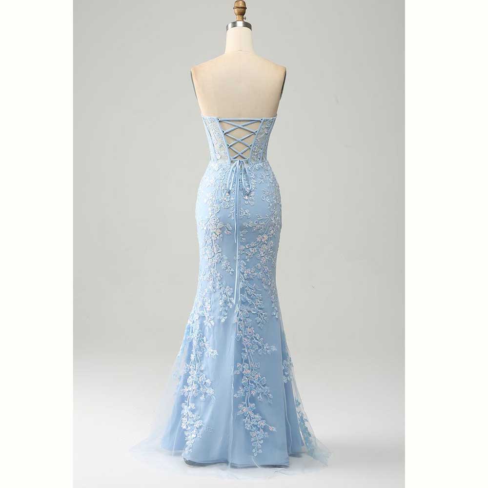 Gaun Pesta Malam Wanita Satin  - Elegant Satin Evening Gown Split ulasan dan harga