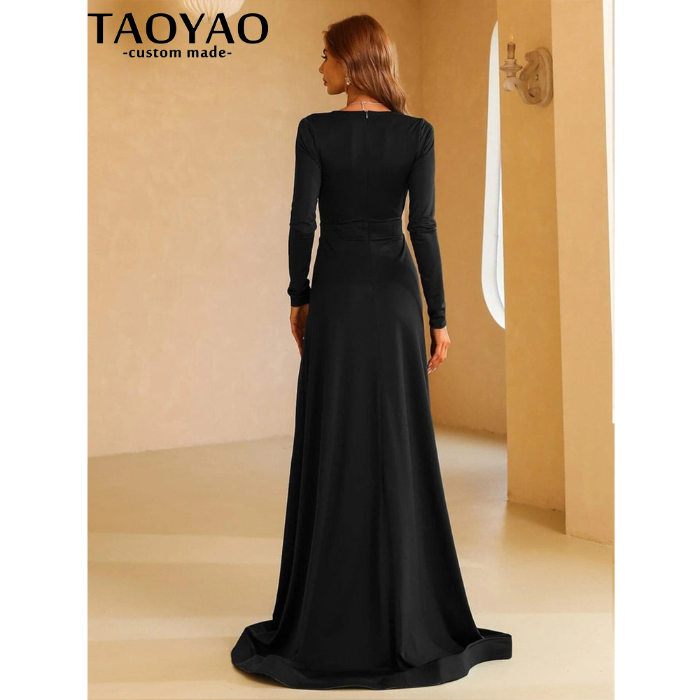 TaoYao gaun malam wanita, gaun - Elegant Satin Evening Gown Split ulasan dan harga