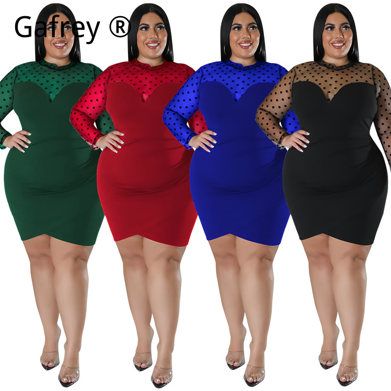 XXL 3XL 4XL 5XL Gaun Midi Body - Sexy Mesh Sheer Bodycon Dress ulasan dan harga