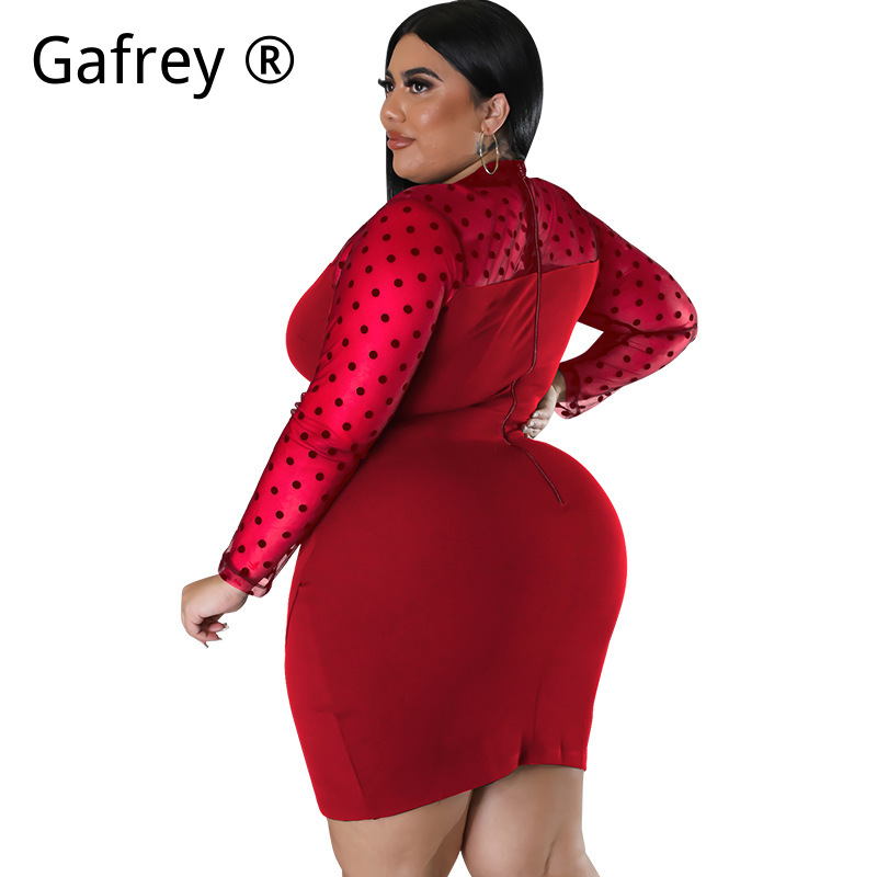 XXL 3XL 4XL 5XL Gaun Midi Body - Sexy Mesh Sheer Bodycon Dress ulasan dan harga