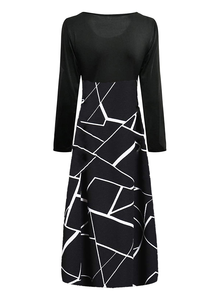 Gaun Hitam Putih Elegan dengan - French Vintage Floral Midi Dress ulasan dan harga