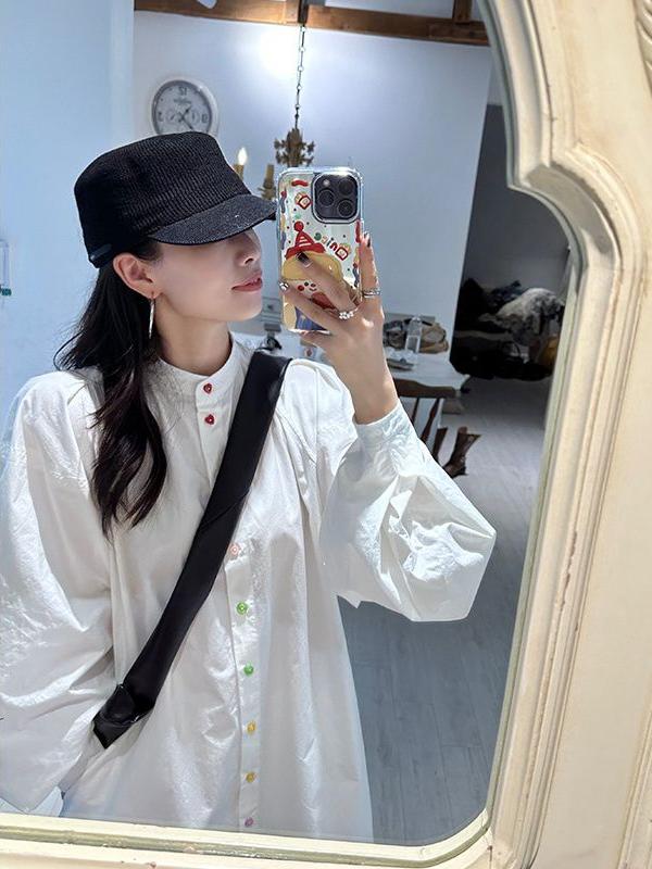 Gaun Kemeja Lengan Panjang Wan - Korean Style A Line Shirt Dress ulasan dan harga