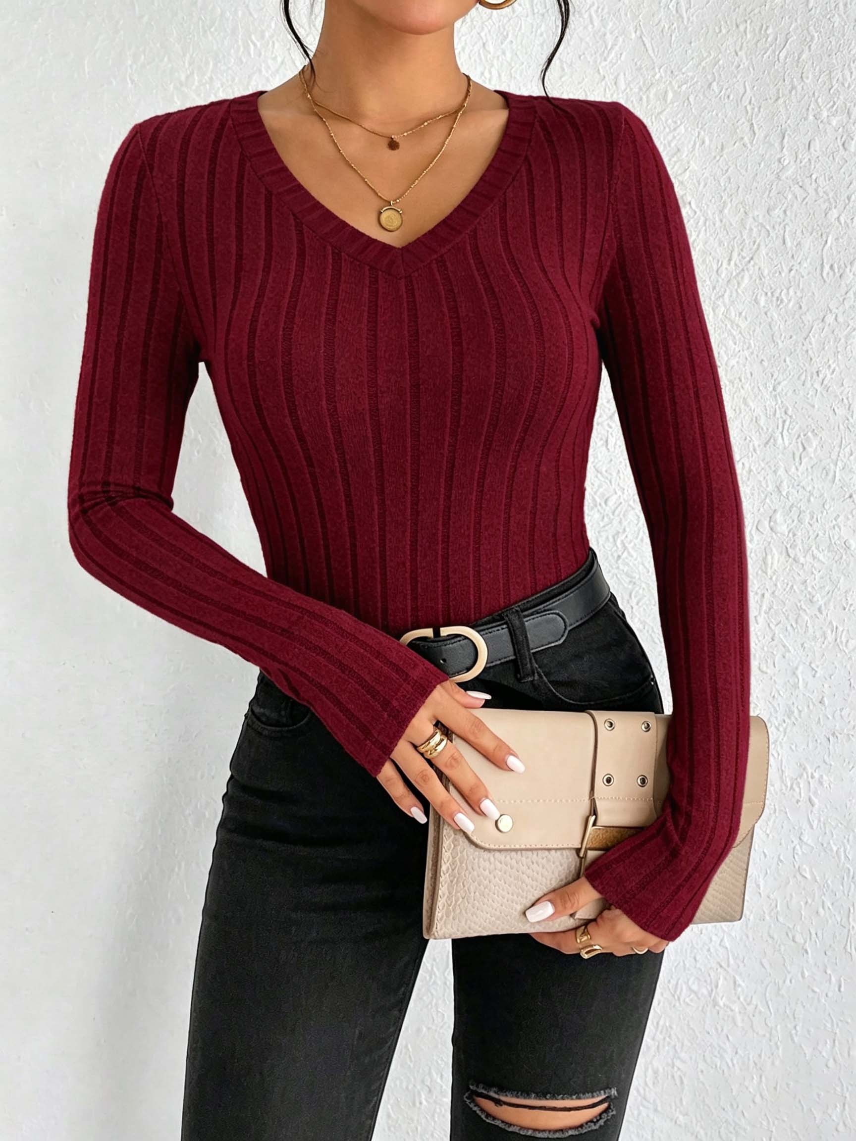 Atasan Rajut Wanita Model V-Ne - Blouses ulasan dan harga