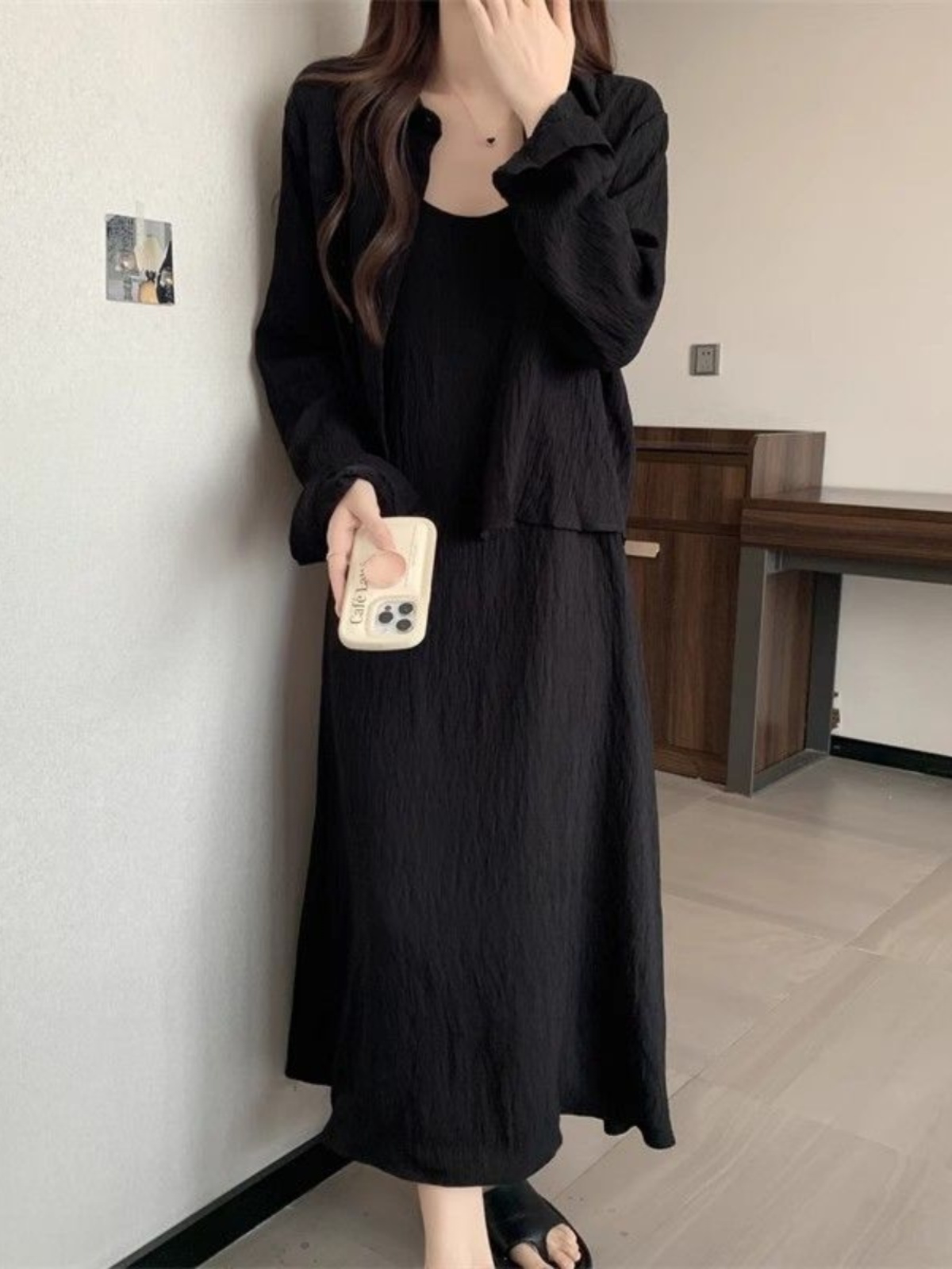 Gaun Wanita Ukuran Besar Model - Korean Style A Line Shirt Dress ulasan dan harga