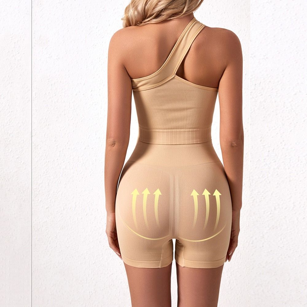 2Pcs Set Olahraga Wanita Kasua - Seamless Ribbed Workout Tank Top ulasan dan harga