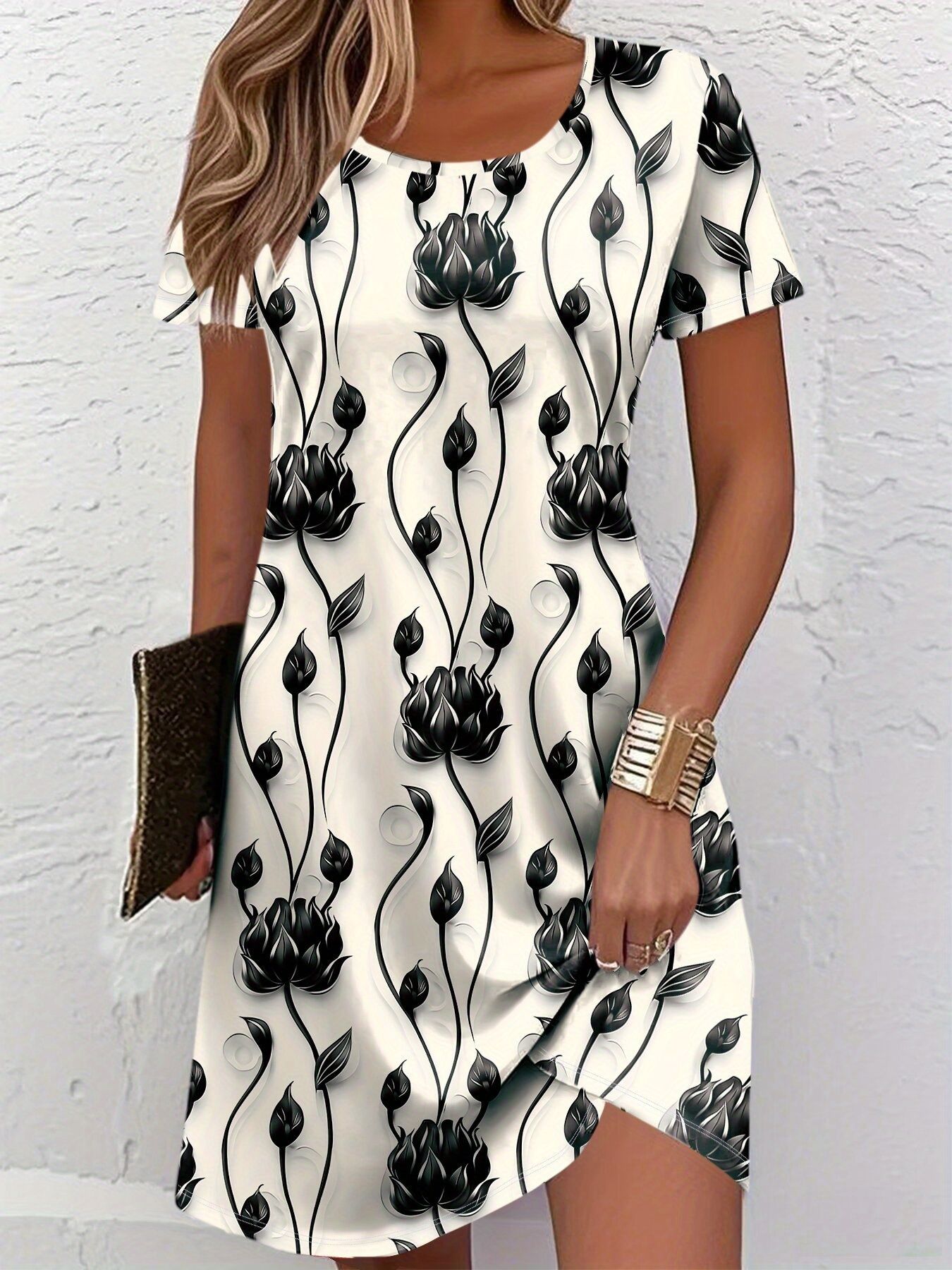 Gaun wanita baru ramping musim - French Vintage Floral Midi Dress ulasan dan harga