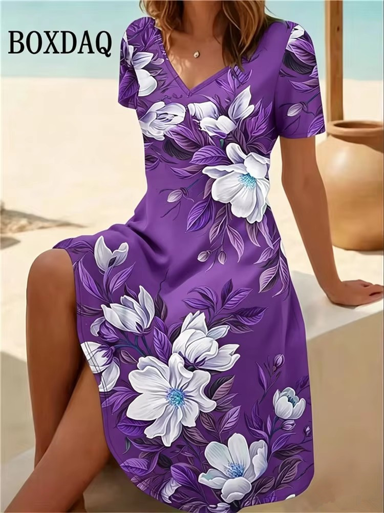 Gaun Wanita Ukuran Besar 6XL G - Boho Summer Beach Maxi Dress ulasan dan harga