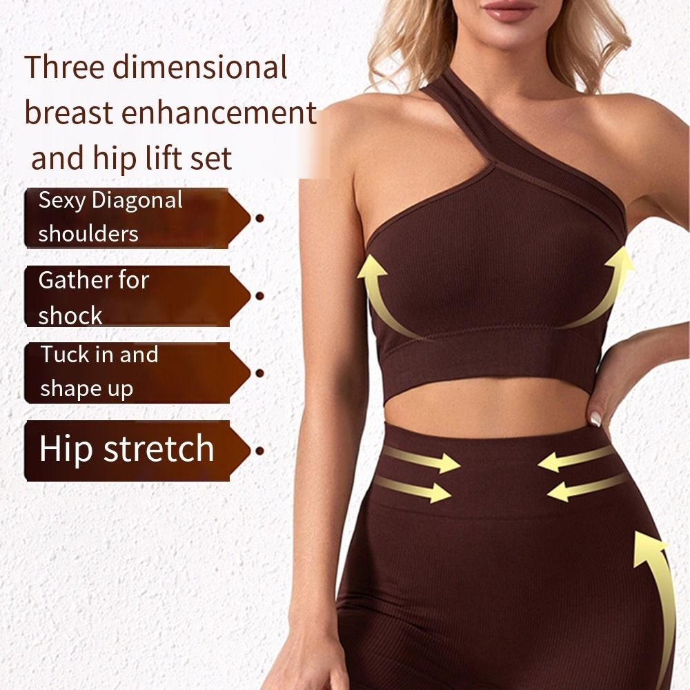 2 Set Pakaian Olahraga Wanita  - Seamless Ribbed Workout Tank Top ulasan dan harga