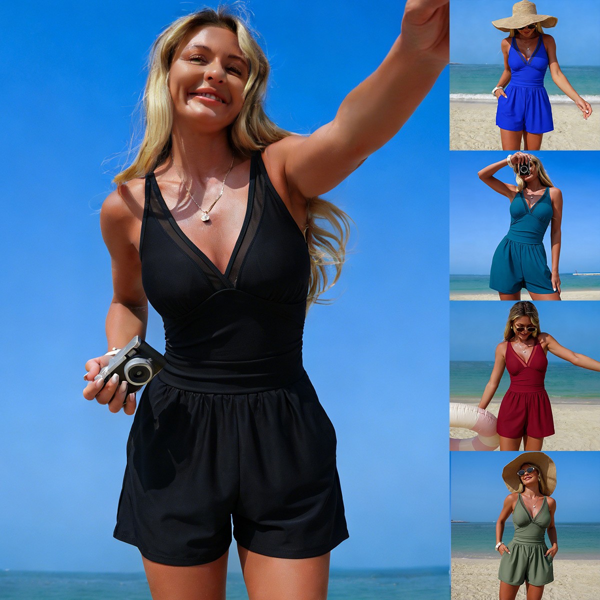 Baju renang hitam polos tanpa  - Swimwear ulasan dan harga