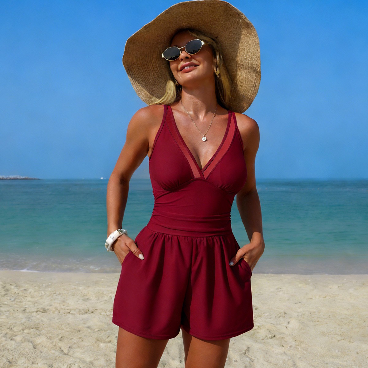 Baju renang hitam polos tanpa  - Swimwear ulasan dan harga