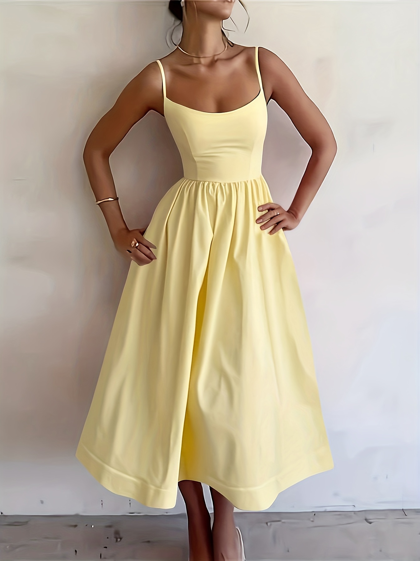 Gaun Tali Chic Tanpa Lengan Wa - French Vintage Floral Midi Dress ulasan dan harga