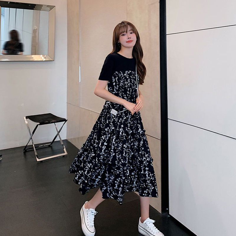 T-shirt wanita Korea dua poton - Korean Style A Line Shirt Dress ulasan dan harga