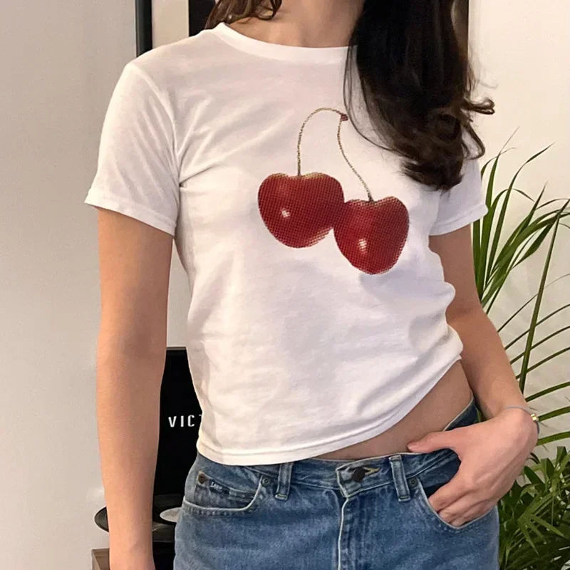 Kaos Bayi Musim Panas Estetis  - Y2K Graphic Baby Tee Crop ulasan dan harga