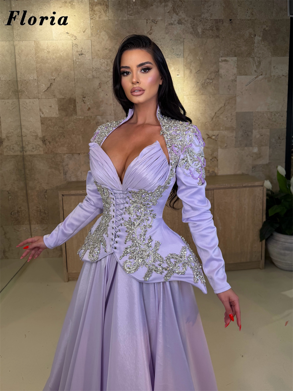 Gaun Prom Tiga Potong Elegan W - Elegant Satin Evening Gown Split ulasan dan harga