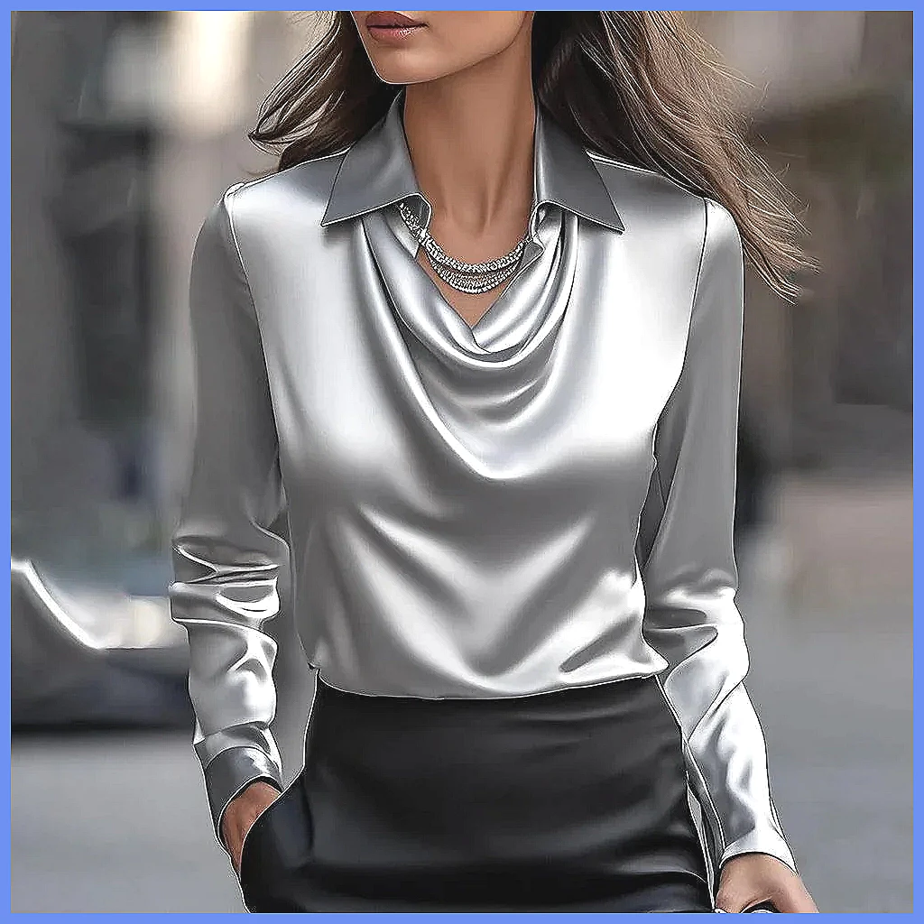 Blus Satin Vintage Wanita Leng - Blouses ulasan dan harga