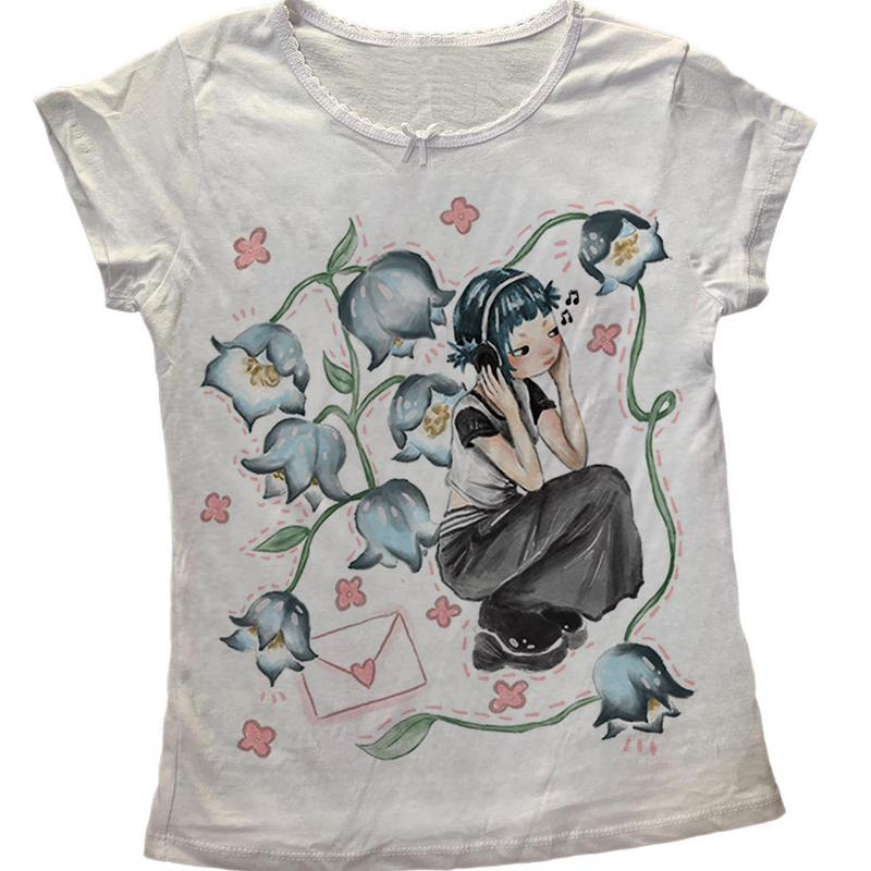 Y2K kaus bayi, baju motif graf - Y2K Graphic Baby Tee Crop ulasan dan harga