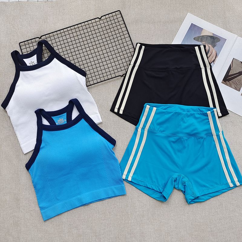 Set Olahraga Wanita Bergaris 2 - Seamless Ribbed Workout Tank Top ulasan dan harga