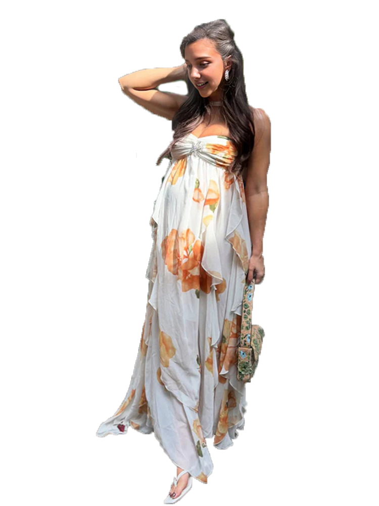 Gaun Maxi Chiffon Pantai untuk - Boho Summer Beach Maxi Dress ulasan dan harga