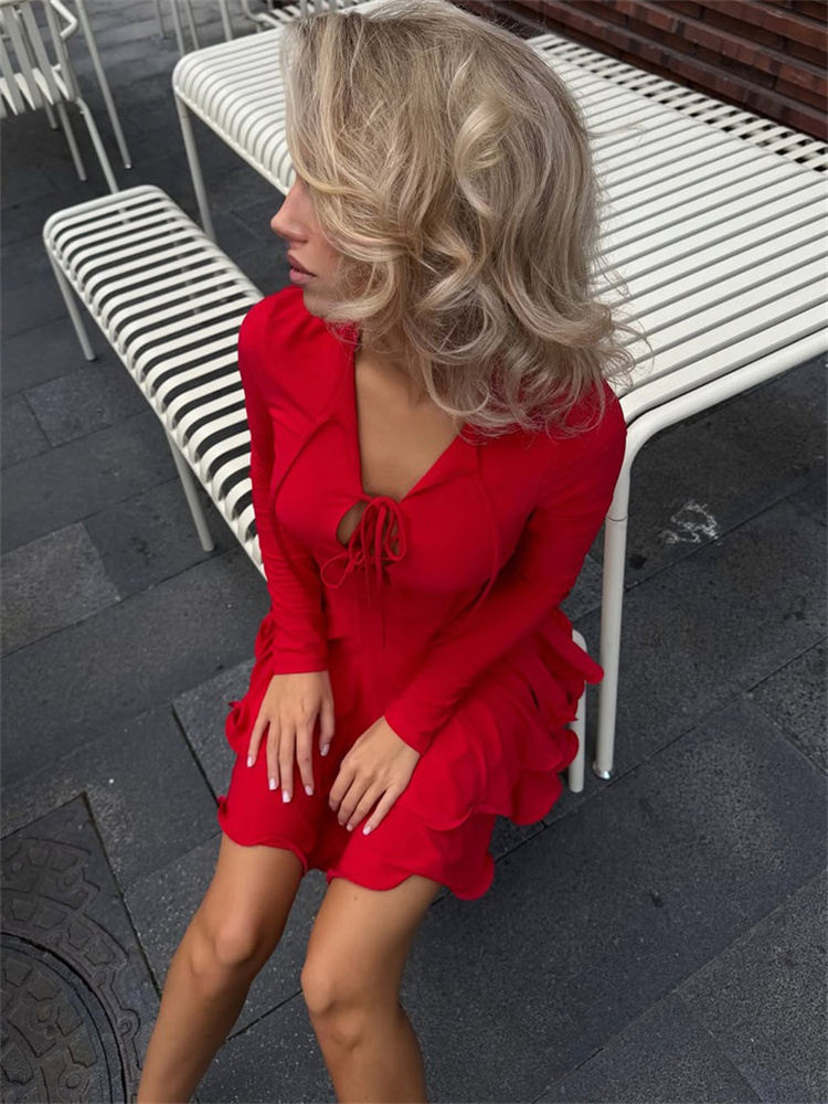 Gaun Mini Bodycon Tossy Lengan - Bodycon Long Sleeve Ribbed Dress ulasan dan harga