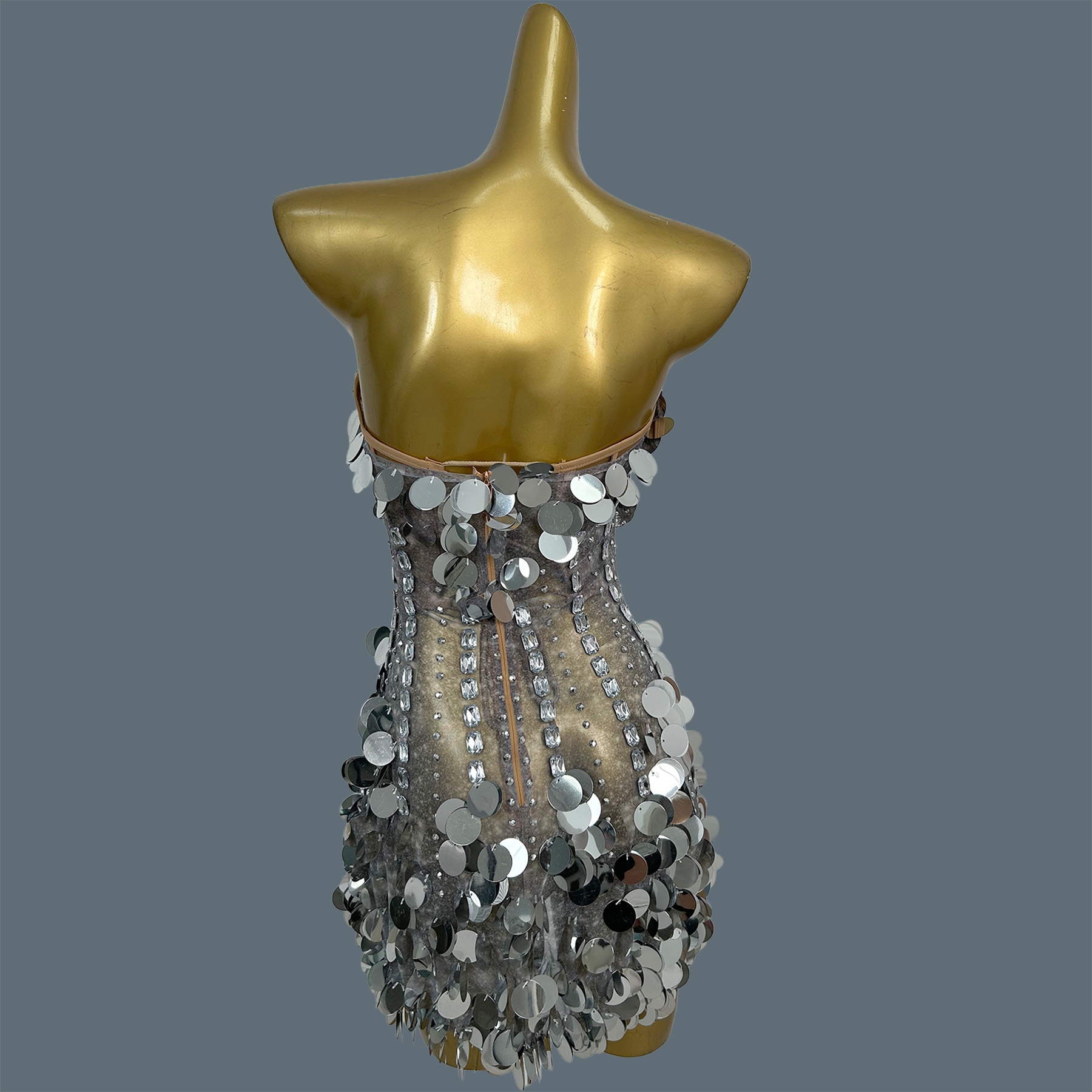 Gaun Mini Berkilau dengan Hias - Sparkly Rhinestone Club Party Dress ulasan dan harga