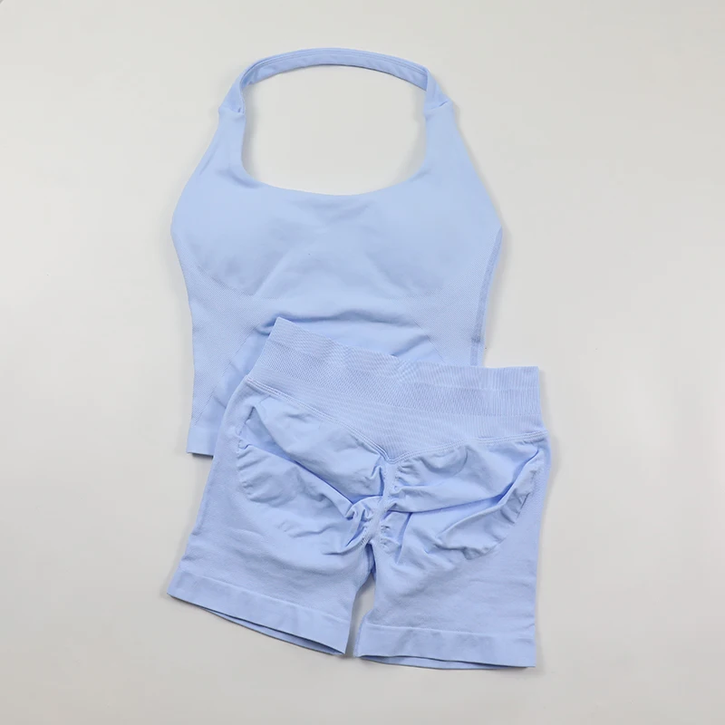 Set Yoga Seamless Wanita, Tank - Seamless Ribbed Workout Tank Top ulasan dan harga