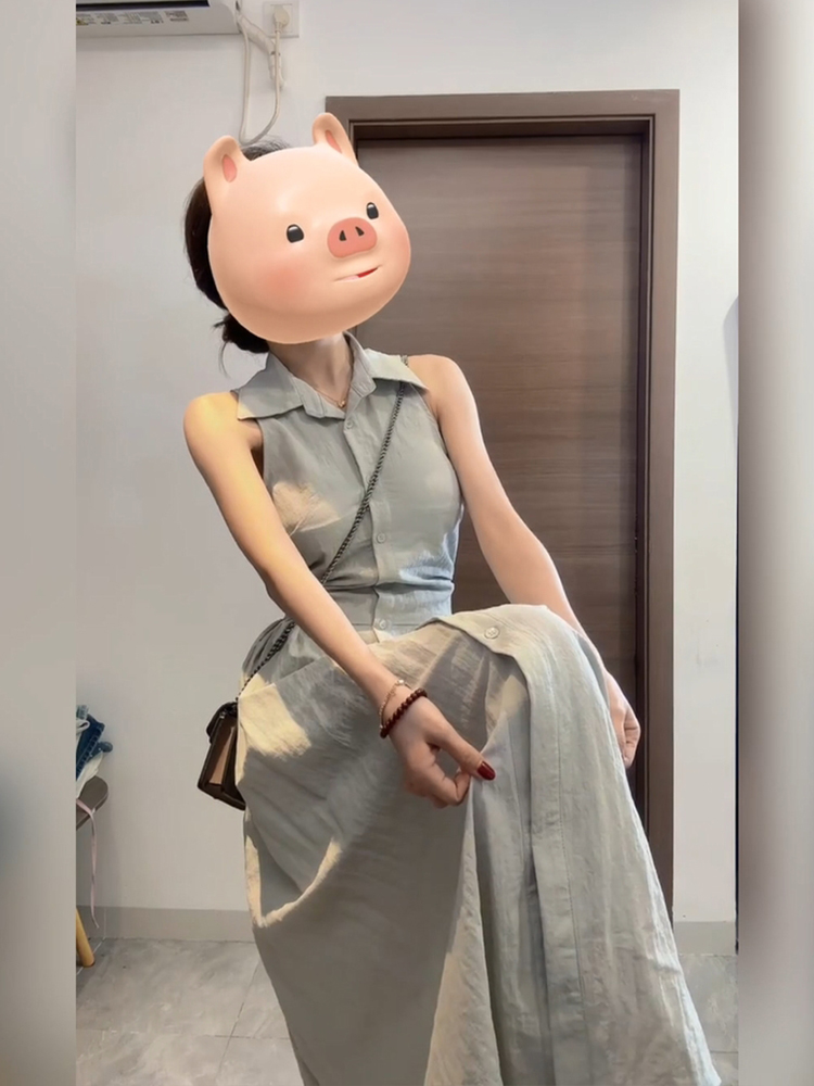 XZY Chic Casual Collar Sleevel - Korean Style A Line Shirt Dress ulasan dan harga