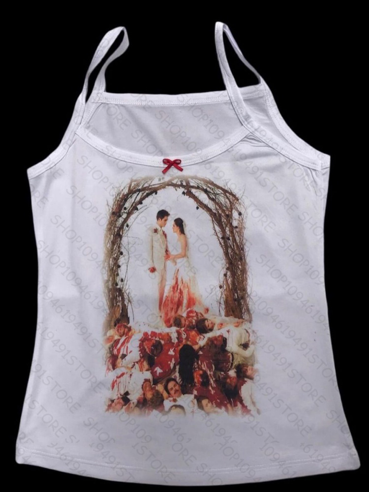 Atasan Crop Top Camisole Grafi - Y2K Graphic Baby Tee Crop ulasan dan harga