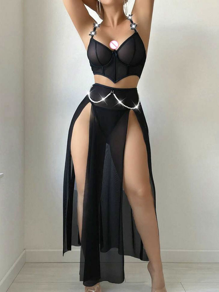 Gaun Bodycon Transparan Seksi  - Sexy Mesh Sheer Bodycon Dress ulasan dan harga