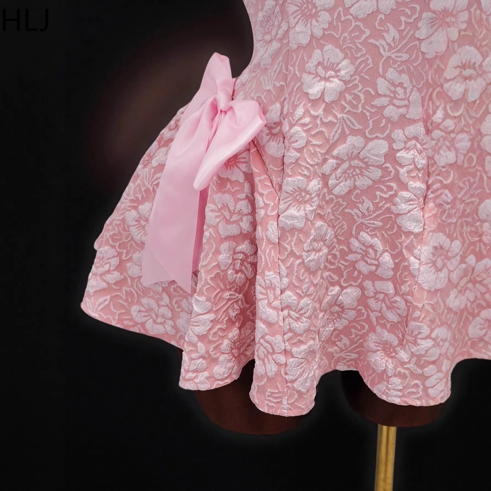 HLJ Y2K Gaun Bodycon Jacquard  - Y2K Backless Halter Mini Dress ulasan dan harga