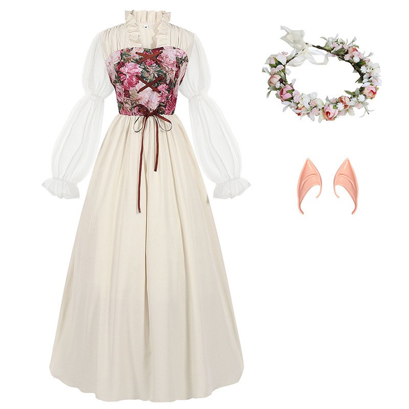 Gaun Korset Bergaya Renaisans  - Dresses ulasan dan harga