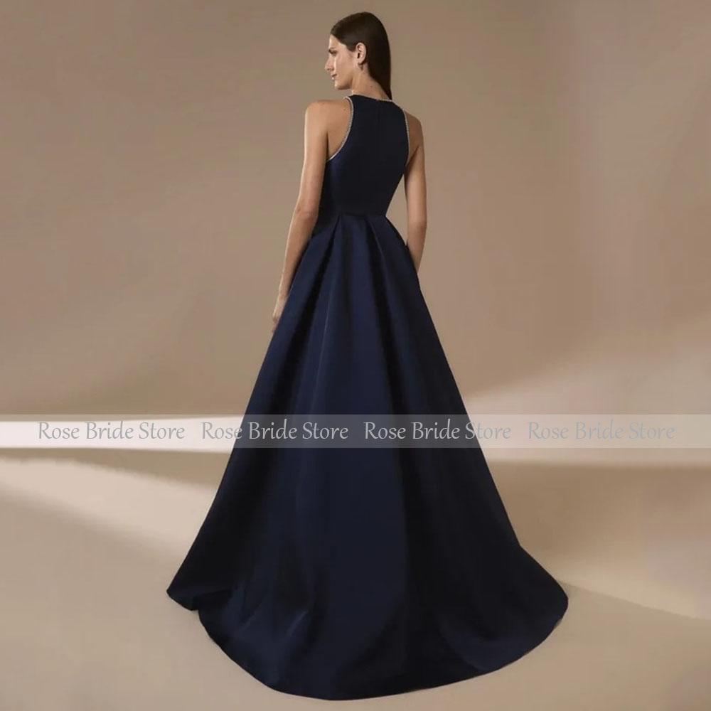 Gaun Malam Satin Biru Laut unt - Elegant Satin Evening Gown Split ulasan dan harga
