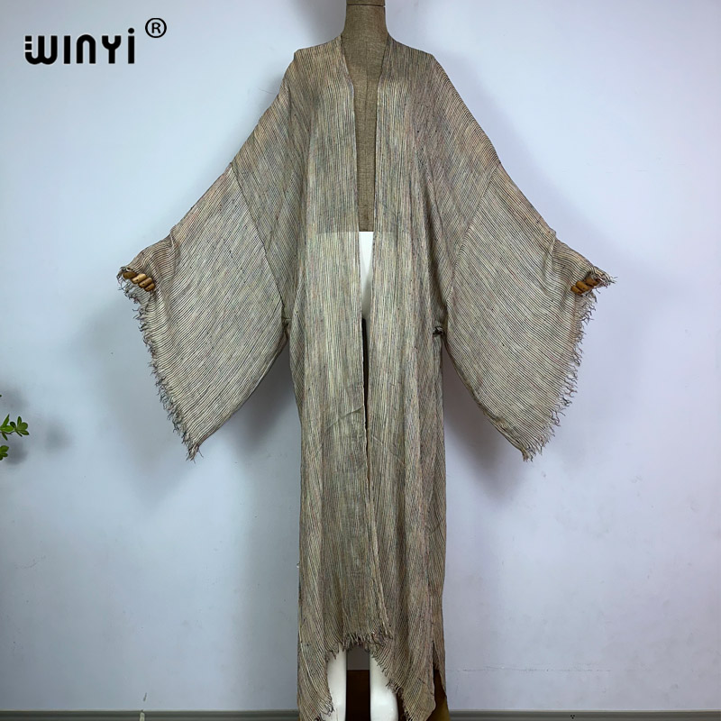WINYI Gaun Cardigan Wanita Ber - Boho Summer Beach Maxi Dress ulasan dan harga