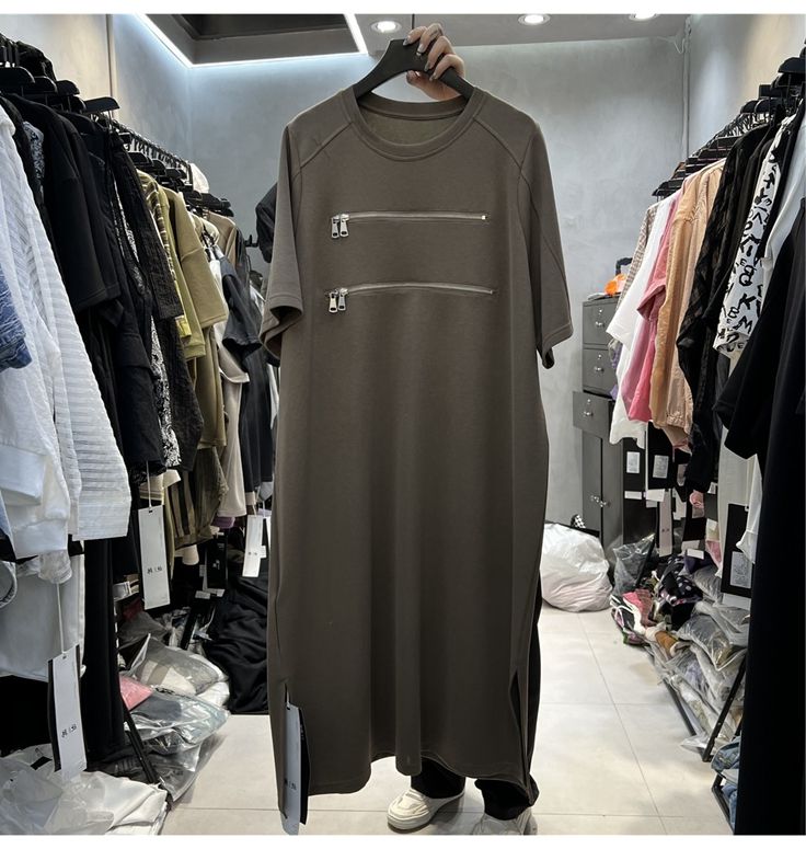 Gaun Kaus Lengan Pendek Longga - Korean Style A Line Shirt Dress ulasan dan harga